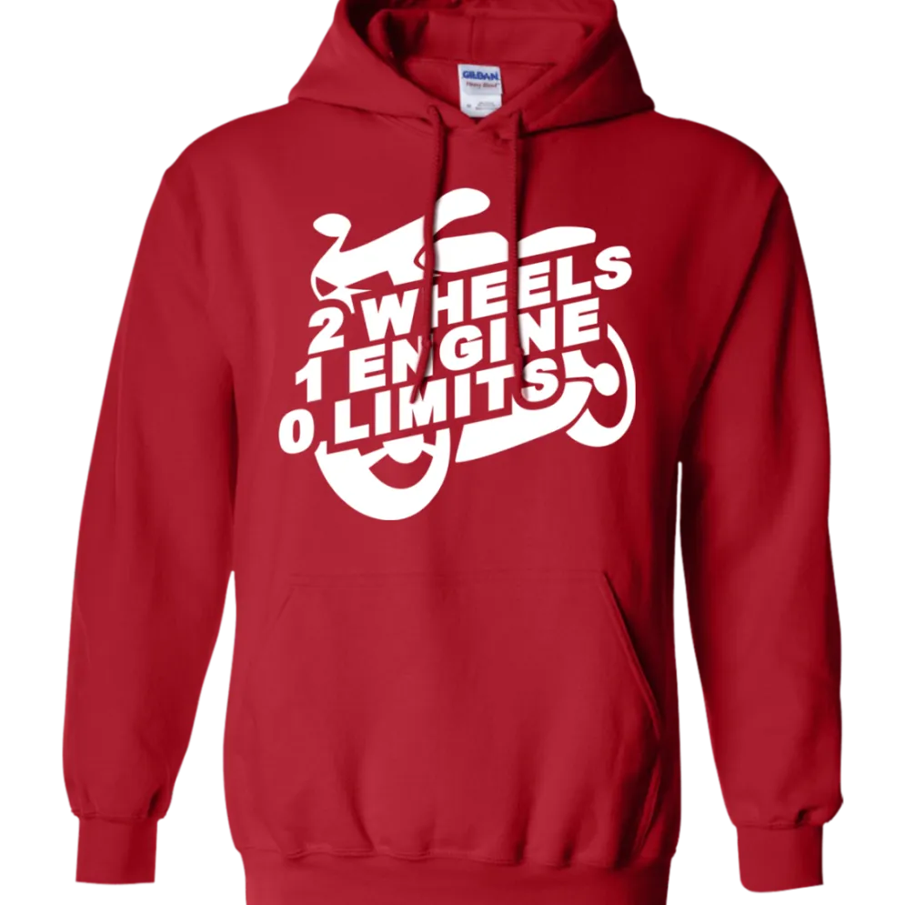 2 Wheels 1 Engine 0 Limits Hoodie^CustomCat Clearance