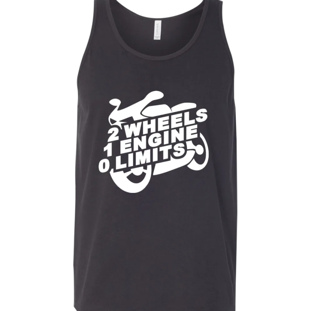 2 Wheels 1 Engine 0 Limits Tank Top^CustomCat Outlet