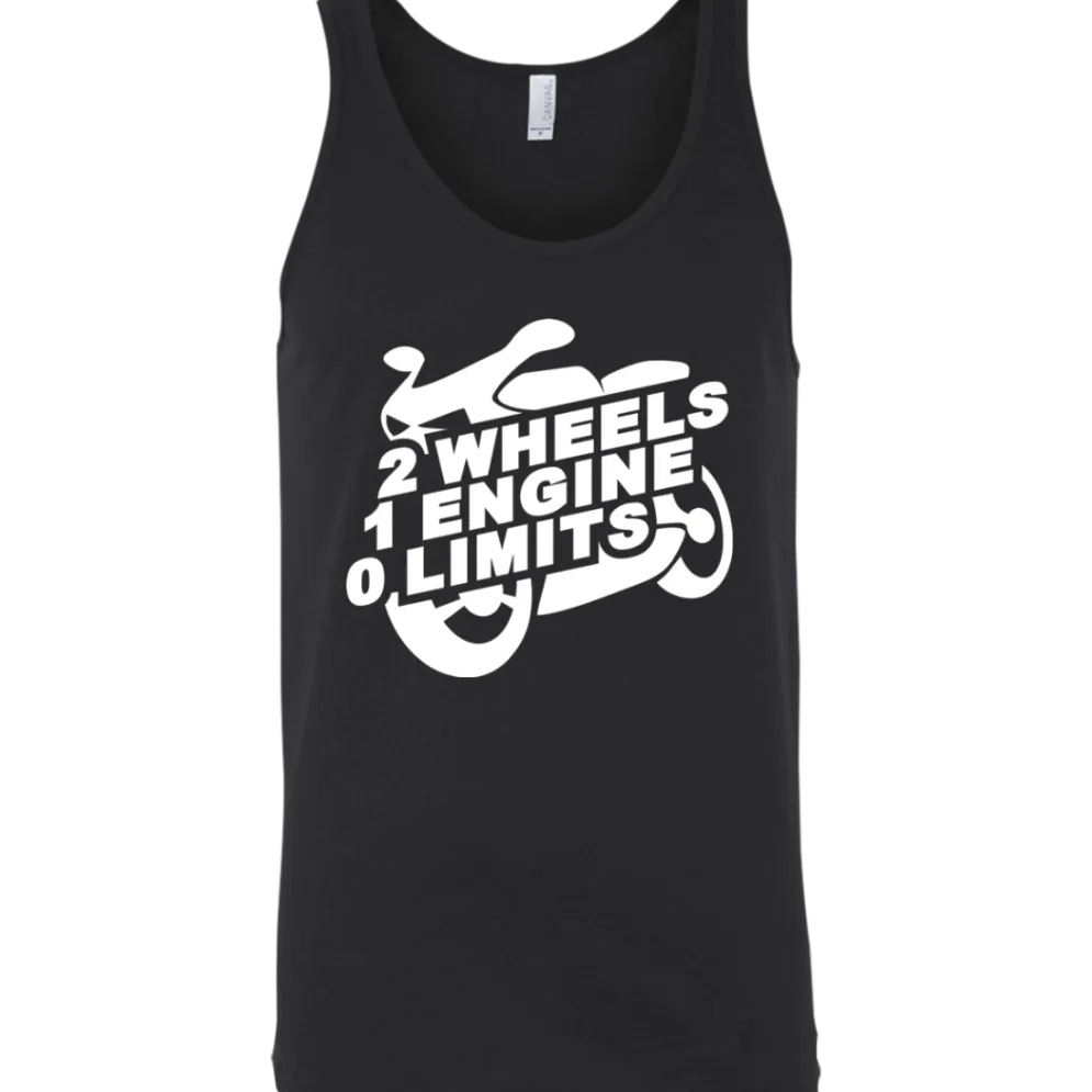 2 Wheels 1 Engine 0 Limits Tank Top^CustomCat Outlet